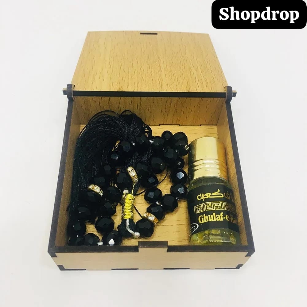 Ramadan Gift Box (Customize Wooden Box with Tasbeeh & Ittar)