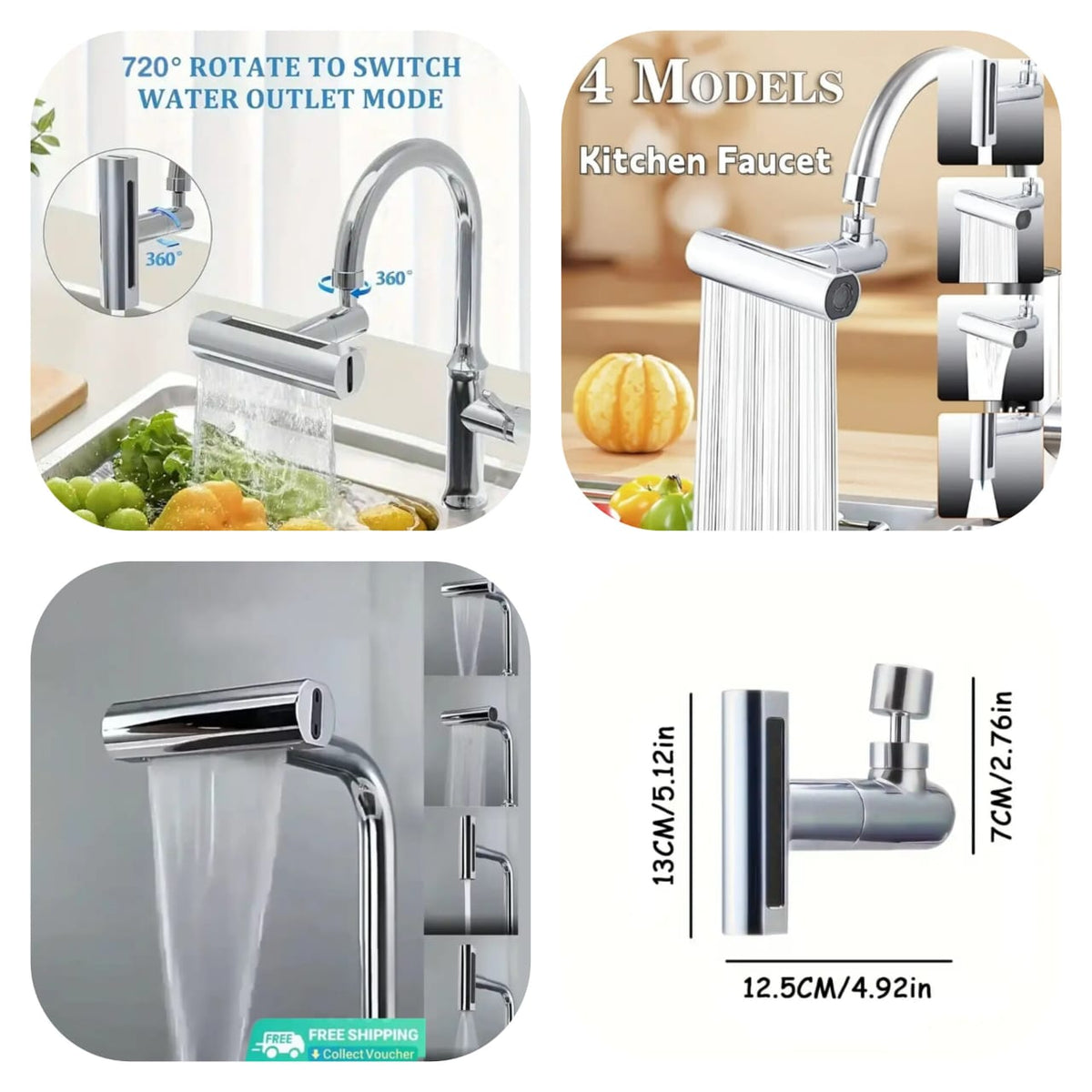4 Modes Universal Shower Faucet (Imprted Quality)