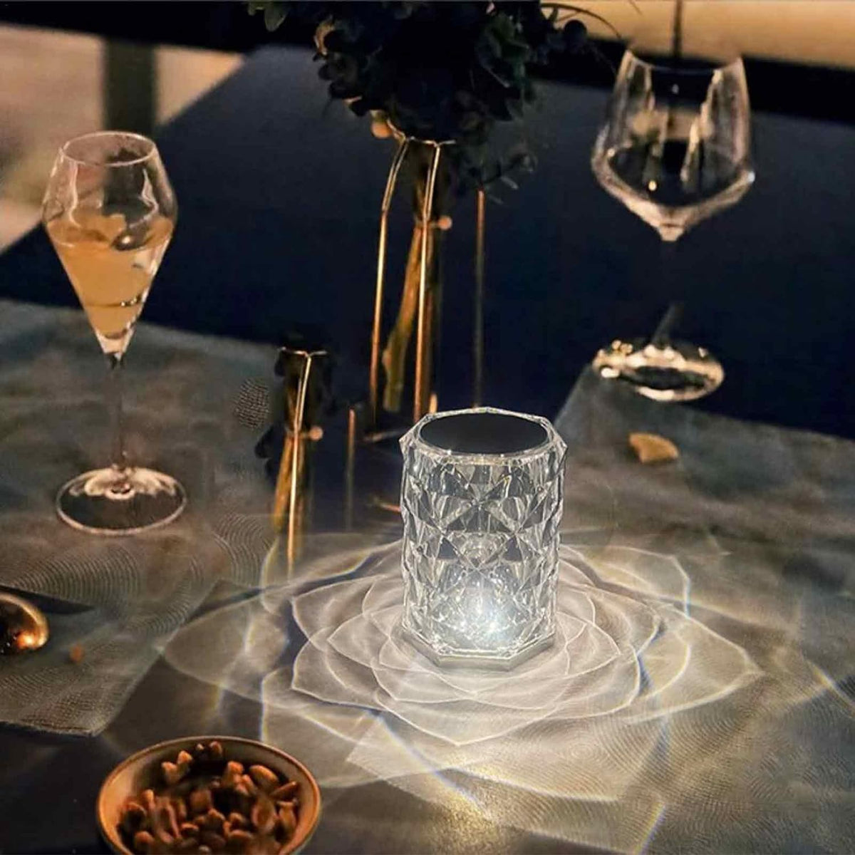 Crystal Lamp,Remote Control Bedside Table Lamp size (4.92*3.54inch)
