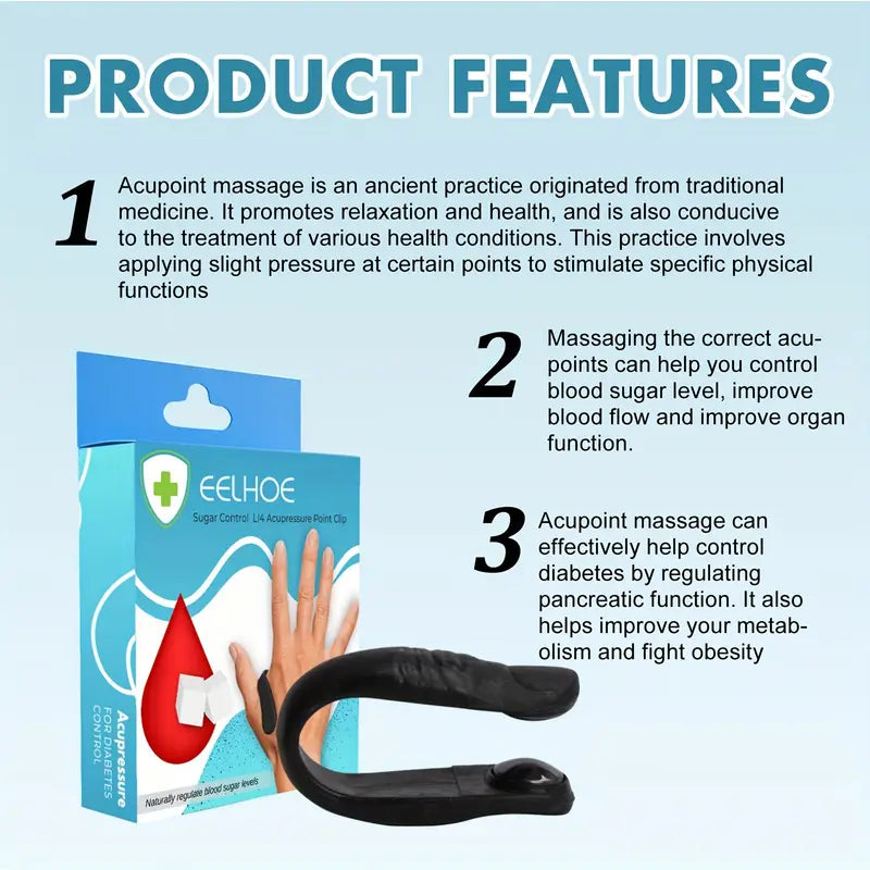 Magnetic Sugar Control LI4 Acupressure Point Clip
