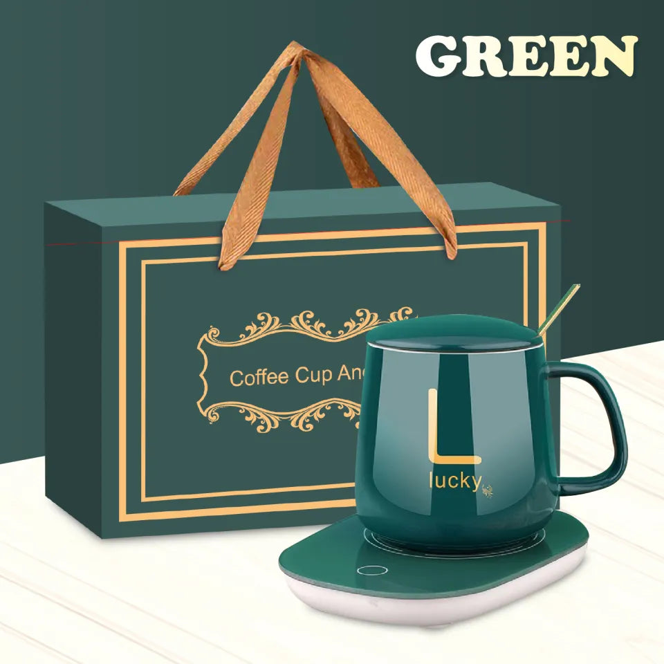 Ceramic Electric Heating Mug Warmer Set (Gift Box Packing)