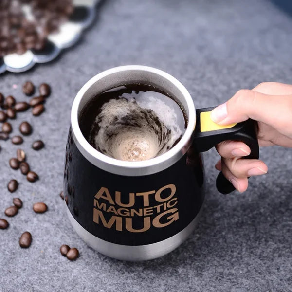 AUTO MAGNETIC MUG 400ML coffee milk mix cups 304 stainless steel ( Battery Operated ) (random color))