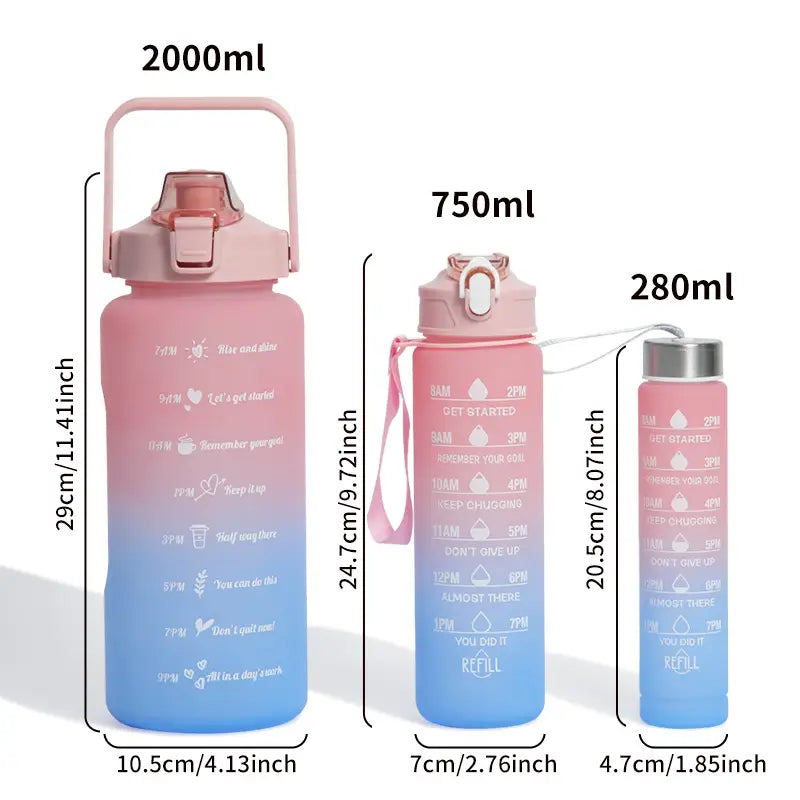 3Pcs/Set Large Capacity Leakproof Water Bottles