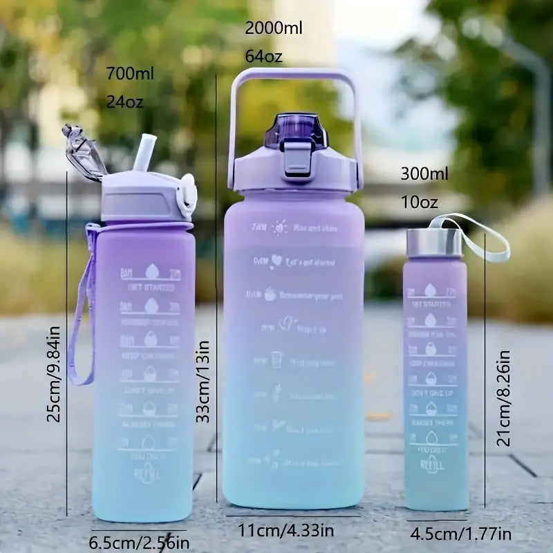 3Pcs/Set Large Capacity Leakproof Water Bottles