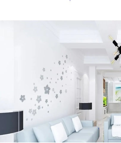 38pcs/set Mixed Big And Small Size Hibiscus Flowers Shape Wall Stickers For Kids Rooms Wall Decals