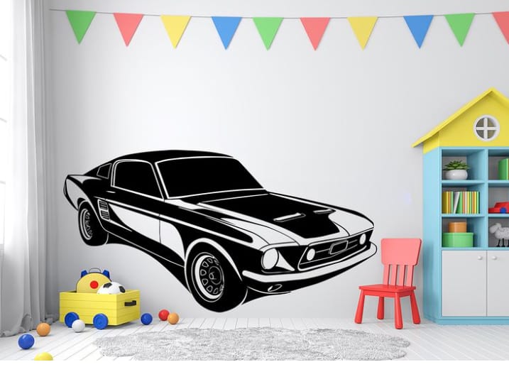 Car Wall decoration Hanging MDF material  Black color