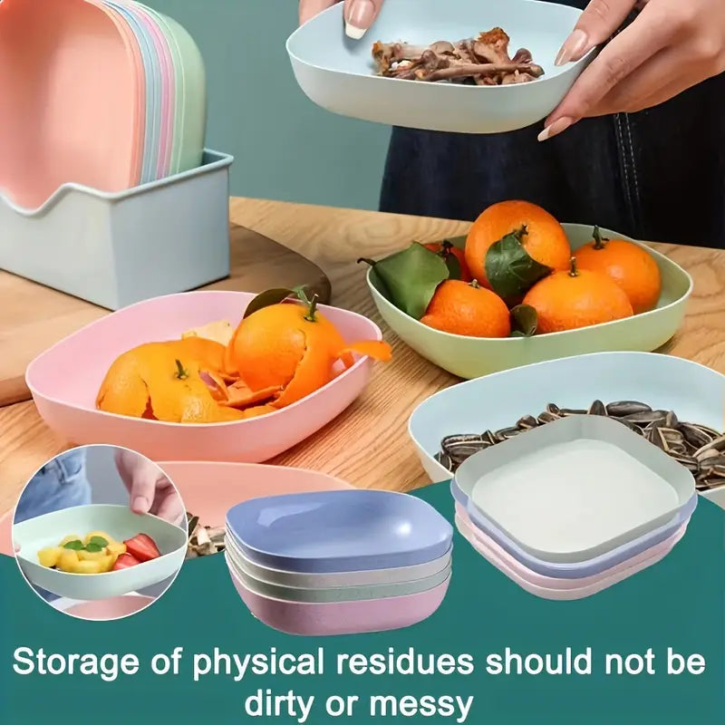 10 Pcs Colorful Plastic Dish Set With Stand